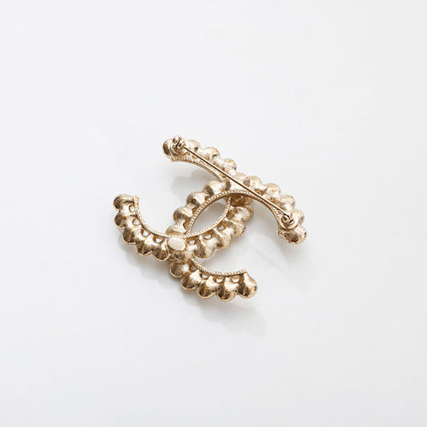 CHANEL 2020 COCO Mark Rhinestone Brooch gold WS14945