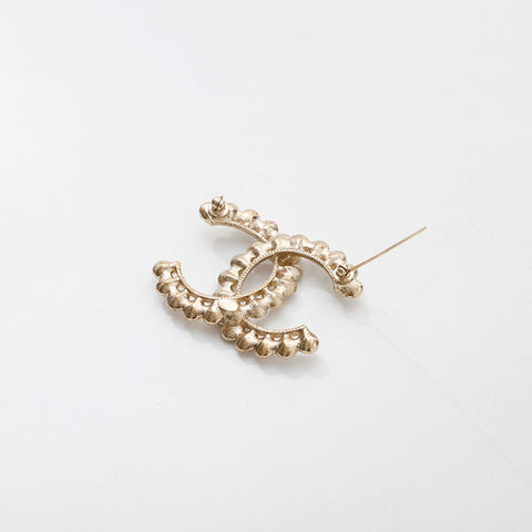 CHANEL 2020 COCO Mark Rhinestone Brooch gold WS14945