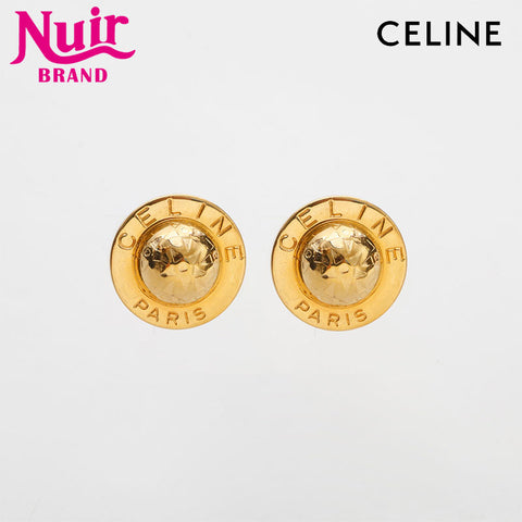 セリーヌ CELINE 1980-1990s　ロゴ　ラウンド イヤリング ゴールド WS14947