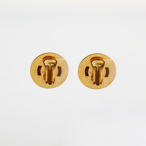CELINE 1980-1990s Logo Round Earring gold WS14947