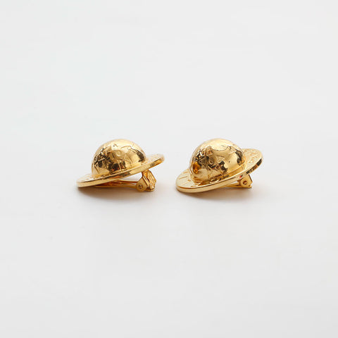 CELINE 1980-1990s Logo Round Earring gold WS14947