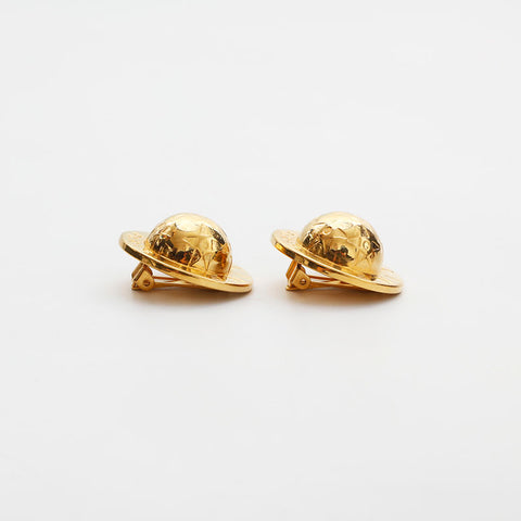 CELINE 1980-1990s Logo Round Earring gold WS14947