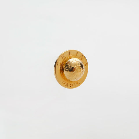 CELINE 1980-1990s Logo Round Earring gold WS14947