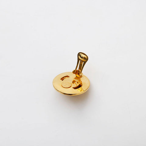 CELINE 1980-1990s Logo Round Earring gold WS14947