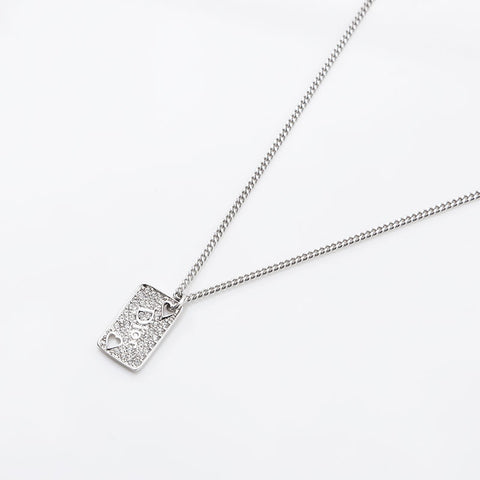 Christian Dior 2000-2020s Rhinestones Necklace Silver WS14948