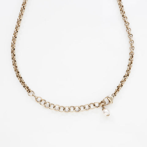 CHANEL 2023 COCO Mark Rhinestone Pearl Heart Necklace gold WS14949