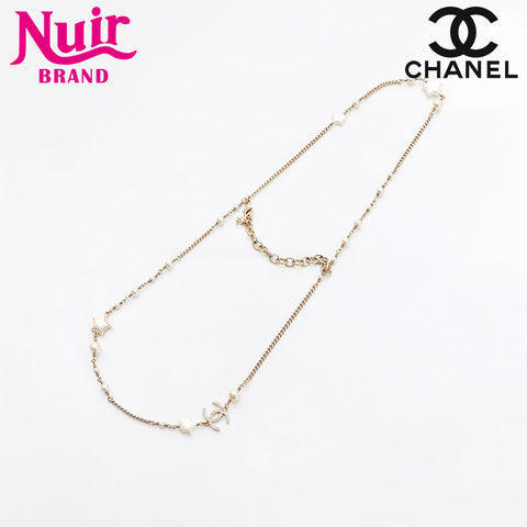 シャネル CHANEL 2017年 ココマーク パール 星 ネックレス ゴールド WS14951