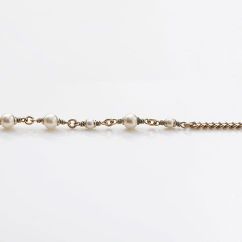 CHANEL 2017 COCO Mark Pearl Star Necklace gold WS14951
