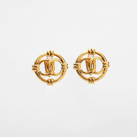 シャネル CHANEL 1994年　ココマークラウンド イヤリング ゴールド WS14952