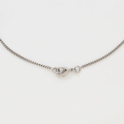 CHANEL 2009 COCO Mark Rhinestone Necklace Silver WS14953