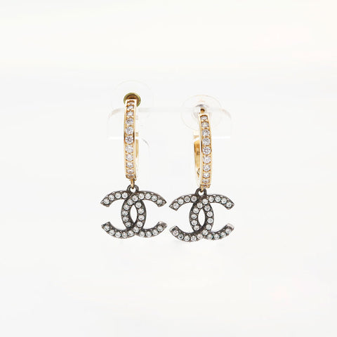 CHANEL 2020 Rhinestone COCO Mark Pierce gold WS14955