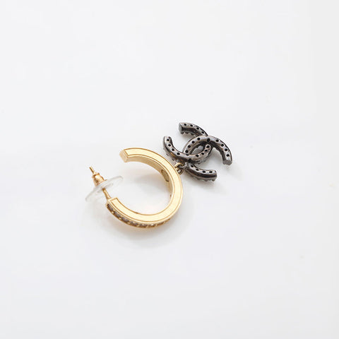CHANEL 2020 Rhinestone COCO Mark Pierce gold WS14955