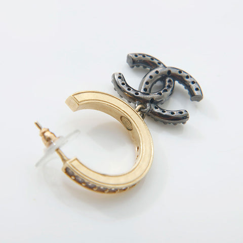 CHANEL 2020 Rhinestone COCO Mark Pierce gold WS14955