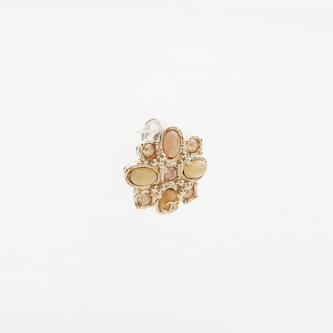 CHANEL 2013 Rhinestone Flower Earring gold WS14956