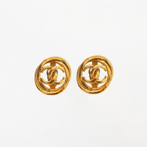CHANEL 1993 COCO Mark Earring gold WS14957