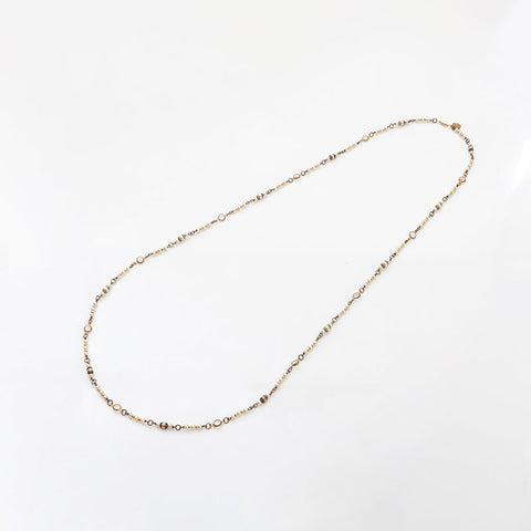 CHANEL 1970s pearl rhinestone Necklace gold WS14958