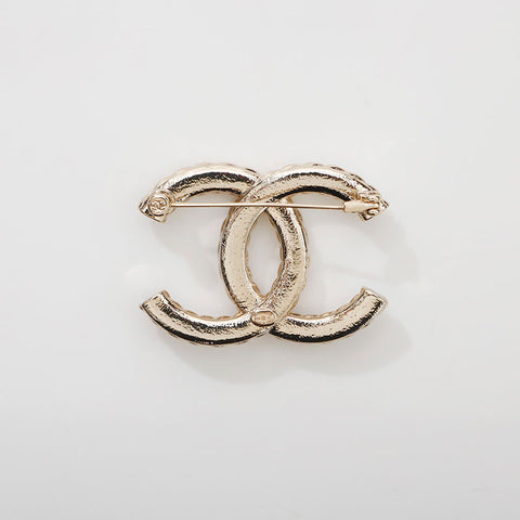 CHANEL 2024 COCO Mark Pearl Rhinestone Brooch gold WS14959