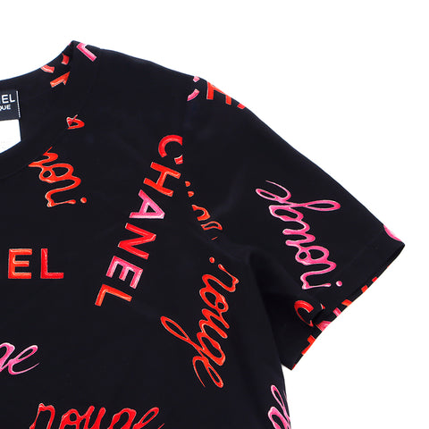 Chanel CHANEL logo short sleeve shirt black WS1495