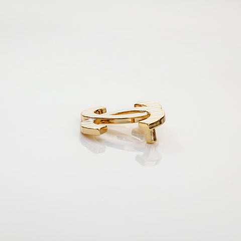 CHANEL 2023 White COCO Mark Brooch gold WS14960