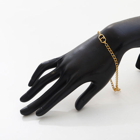 Christian Dior 1990-2000s CD logo bracelet gold WS14962