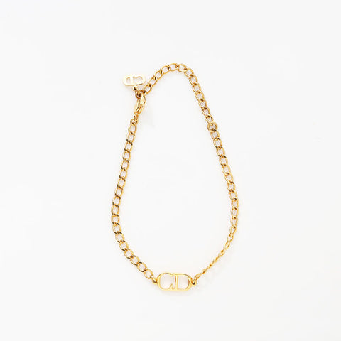 Christian Dior 1990-2000s CD logo bracelet gold WS14962