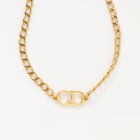 Christian Dior 1990-2000s CD logo bracelet gold WS14962
