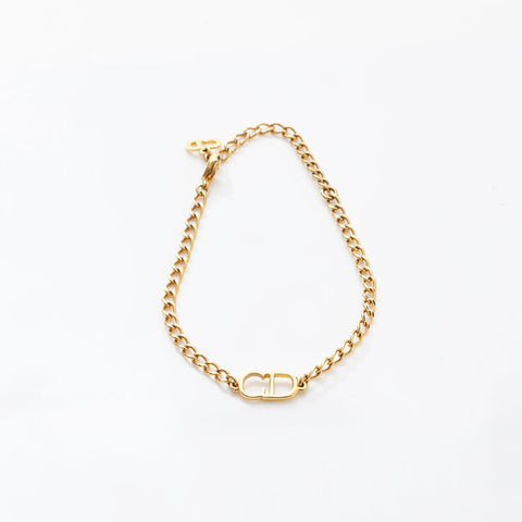 Christian Dior 1990-2000s CD logo bracelet gold WS14962