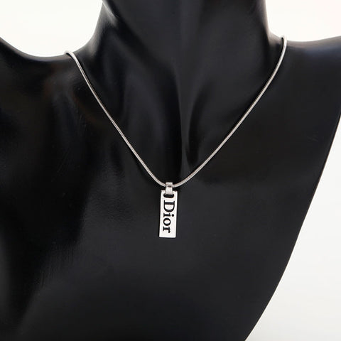 Christian Dior 1990-2000s With logo Necklace Silver WS14963