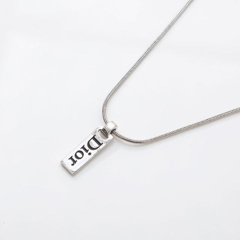 Christian Dior 1990-2000s With logo Necklace Silver WS14963
