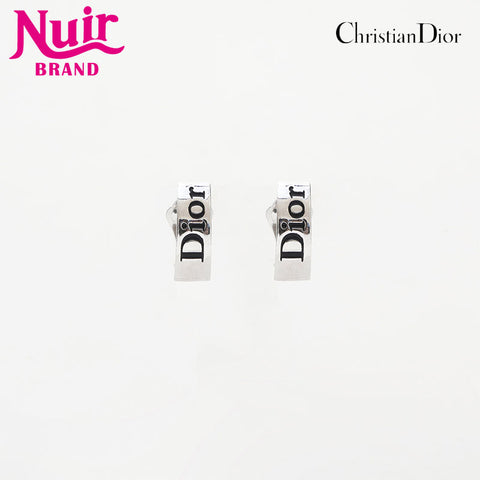 Christian Dior 1990-2000s logo Earring Silver WS14964