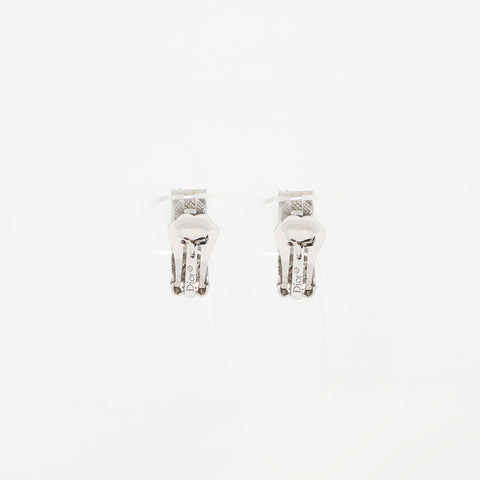 Christian Dior 1990-2000s logo Earring Silver WS14964