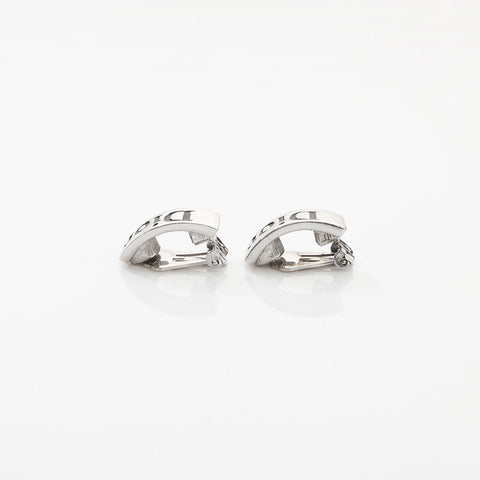 Christian Dior 1990-2000s logo Earring Silver WS14964