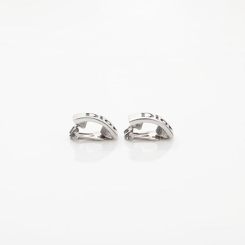 Christian Dior 1990-2000s logo Earring Silver WS14964