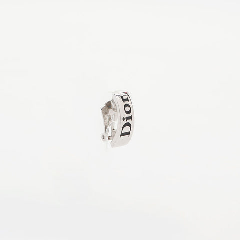 Christian Dior 1990-2000s logo Earring Silver WS14964