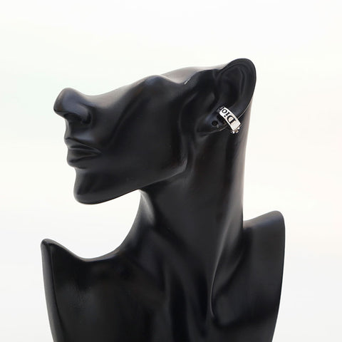 Christian Dior 1990-2000s logo Earring Silver WS14964