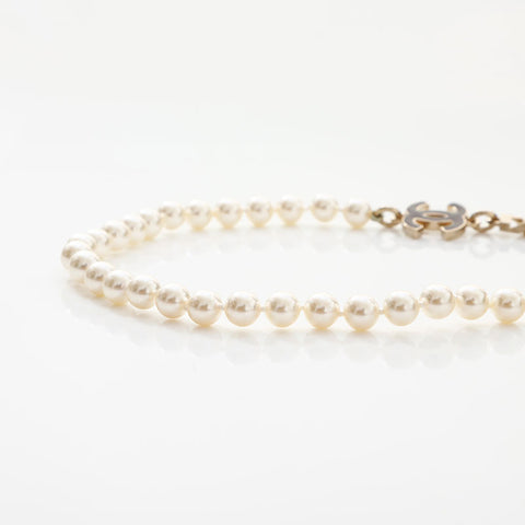 CHANEL 2024 COCO Mark Pearl Necklace gold WS14965