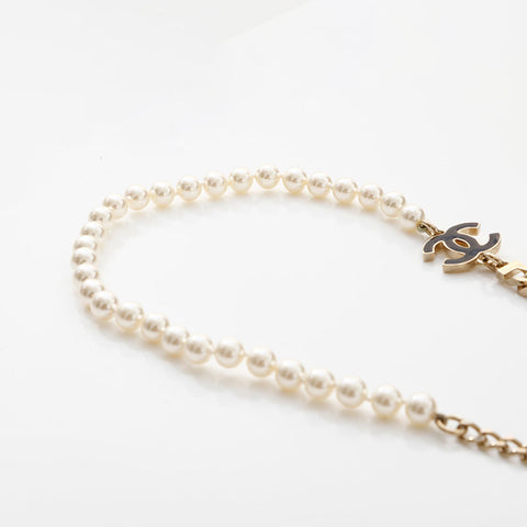 CHANEL 2024 COCO Mark Pearl Necklace gold WS14965