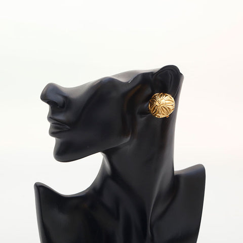 CHANEL 1971-1980s Flower COCO Mark Earring gold WS14967