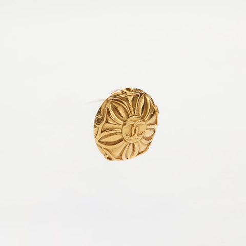 CHANEL 1971-1980s Flower COCO Mark Earring gold WS14967