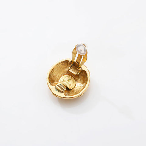 CHANEL 1971-1980s Flower COCO Mark Earring gold WS14967