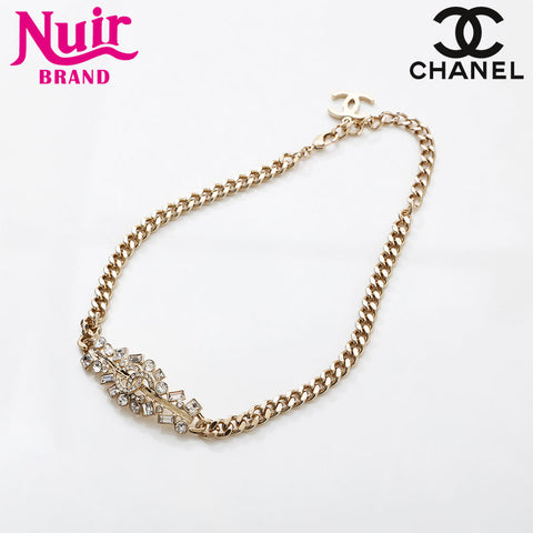 CHANEL 2023 Rhinestone COCO Mark Necklace gold WS14970