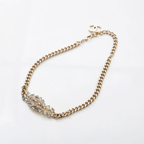 CHANEL 2023 Rhinestone COCO Mark Necklace gold WS14970
