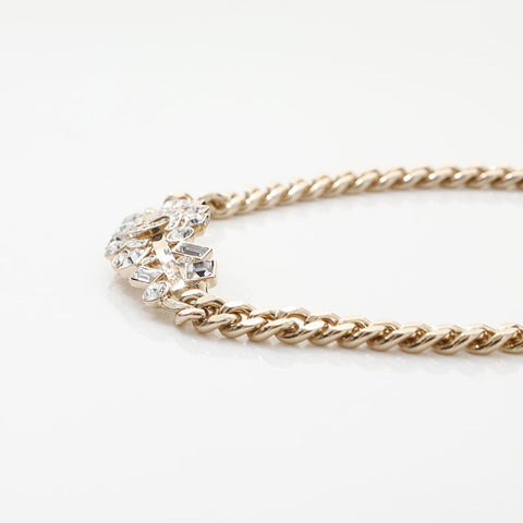 CHANEL 2023 Rhinestone COCO Mark Necklace gold WS14970