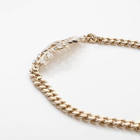 CHANEL 2023 Rhinestone COCO Mark Necklace gold WS14970