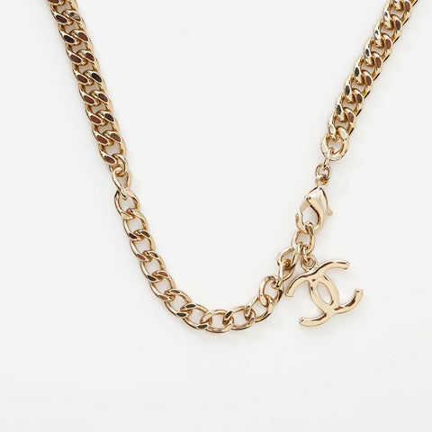 CHANEL 2023 Rhinestone COCO Mark Necklace gold WS14970