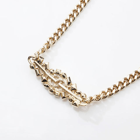 CHANEL 2023 Rhinestone COCO Mark Necklace gold WS14970