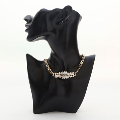 CHANEL 2023 Rhinestone COCO Mark Necklace gold WS14970