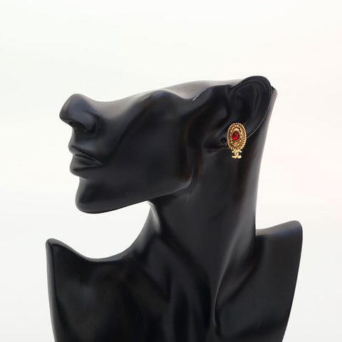 CHANEL 1971-1980s COCO Mark Rhinestone Earring gold WS14971