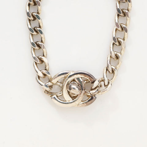 CHANEL 1996 COCO Mark Turnlock bracelet Silver WS14972