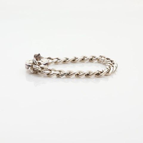 CHANEL 1996 COCO Mark Turnlock bracelet Silver WS14972